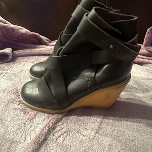 See By Chloe Brown and Tan Wedge Boot